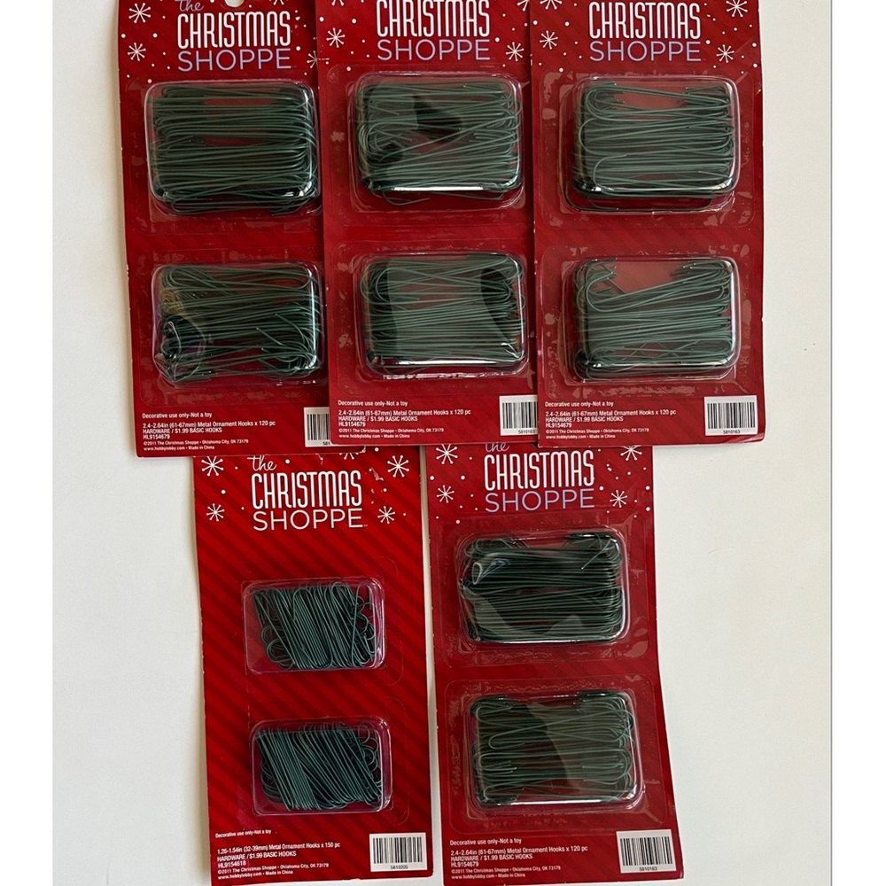 The Christmas Shoppe Metal Ornaments Hooks 2.4-2.64 in